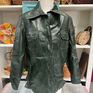 Vintage jacket Miss K pvc green retro mod funky coat